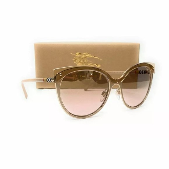 ?NEW Burberry Women\'s Beige Cat Eye Sunglasses!